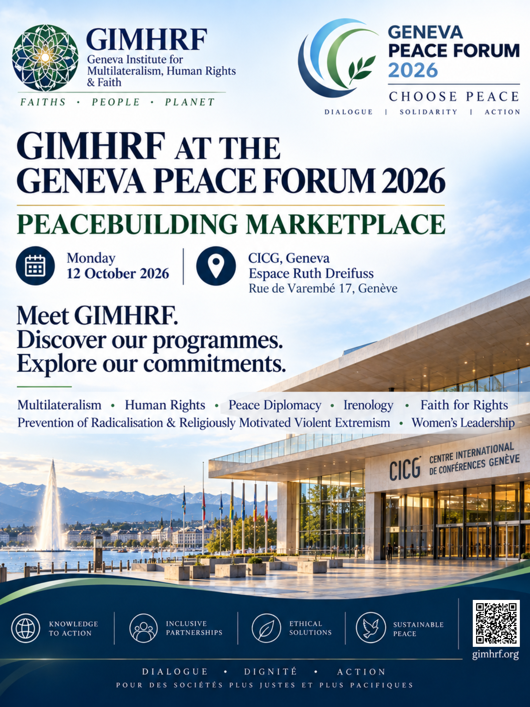 GIMHRF AT THE GENEVA PEACE FORUM 2026 Peacebuilding Marketplace | 12 October 2026 | Geneva